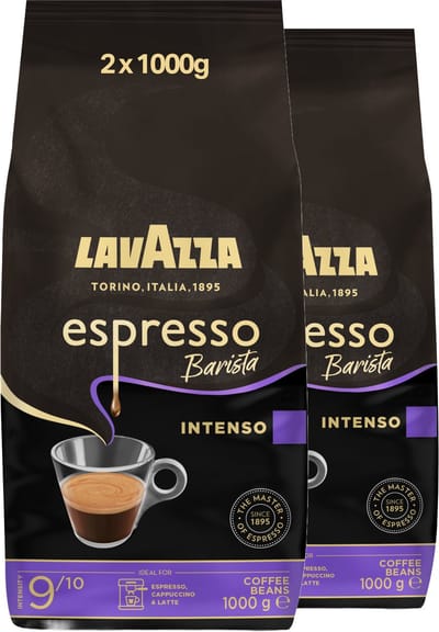 Lavazza Espresso Barista Intenso Koffiebonen - Koffie Blend van Robusta en Arabica Bonen - Intensiteit 9/10 - 2 x 1 kg