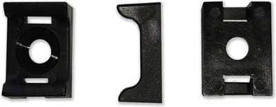 Kortpack - Schroefzadels voor Tyraps t/m 4.8mm breed - Zwart - Met 4.5mm Schroefgat - 100 stuks - Bevestigingsmateriaal voor Kabelbinders - (099.8943)