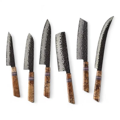 KAAMUT® 6-delige Messenset 67 Lagen Damascusstaal – Vlijmscherp – Professionele Koksmessen – Handvat van Spalted Maple & G10