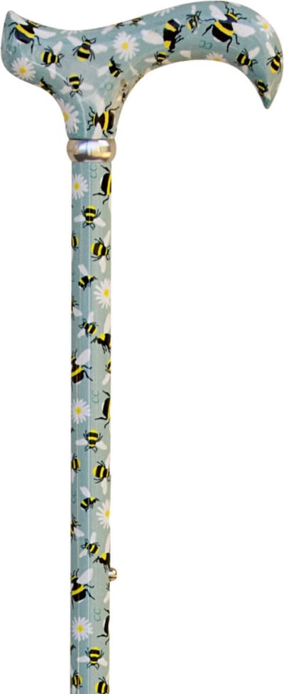 Classic Canes Verstelbare wandelstok - Bijen - Verstelbaar - Lengte 73 - 95 cm - Extra Korte Stand 63 cm - Aluminium - Derby handvat - Gewicht 265 gram - Diameter wandelstok 16 mm - Wandelstokken - Voor heren en dames - Uitschuifbare wandelstok