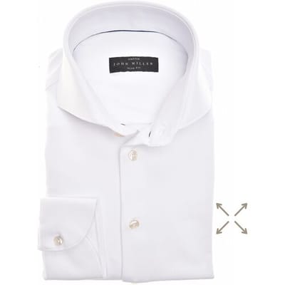 John Miller Overhemd Hyperstretch Wit - Maat 46 - Heren - Overhemden Casual