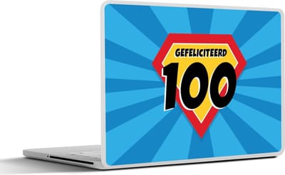 Laptop sticker - 10.1 inch - Jubileum - 100 jaar - Feest - 25x18cm - Laptopstickers - Laptop skin - Cover