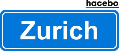 Hacebo - Plaatsnaam Sticker - 29x10 CM - Zurich sticker - Verkeersborden sticker - grappige cadeaus - Zurich