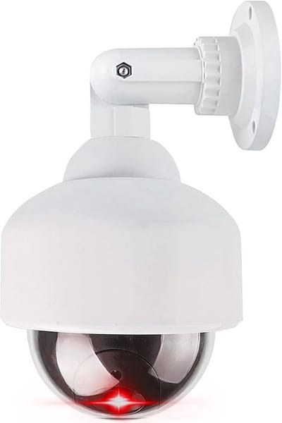 Nep Beveiligingscamera Dome met Knipperend Rood LED-licht en Waarschuwingssticker - Binnen en Buiten