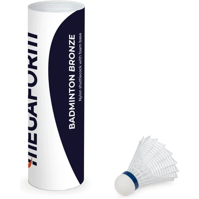 Megaform badminton shuttlecocks - set van 6 duurzame pluimen.