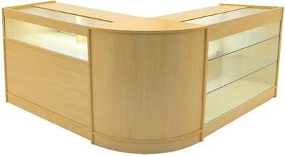 Triton led-winkeltoonbankset - esdoorn - 120x60 & 60x60 cm - 3-delige