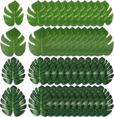 48 Stuks Kunstmatige Tropische Bladeren voor Feestdecoratie - Grote en Kleine Groene Palmdecoratie