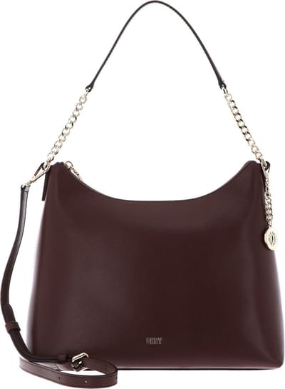 DKNY Leren Schoudertas Handtas Bryant Conv Hobo Bag Chestnut Bruine