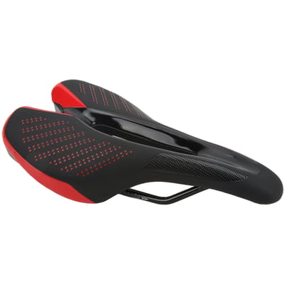 Coussin de Selle de Vélo VTT Rail de Selle de Vélo Creux Respirant Coussin Doux avec Feu Arrière Red