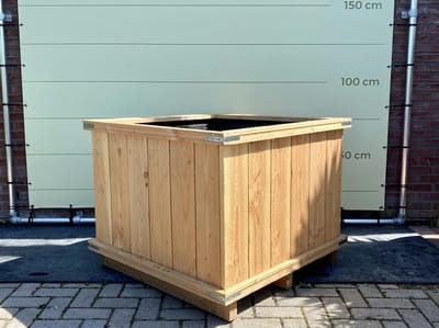 Hardhouten bak - Bloembak - Plantenbak voor buiten - Afmeting 100x100x70 cm