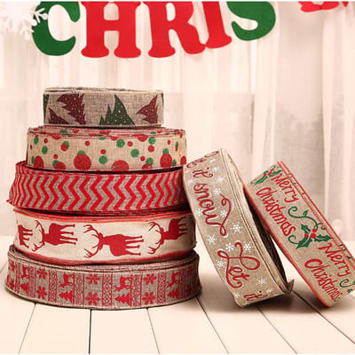 Dailygoods- Zakjes Geschenkenverpakking - 7 Stuks - Jute - Duurzaam Materiaal - Kerstmis - Feestdecoratie - Machinewasbaar - Cadeaulint