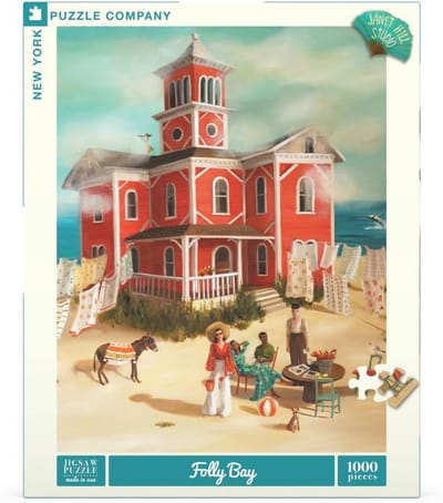 Folly Bay 1000 stukjes puzzel - Schilderij van een strandhuis met dieren