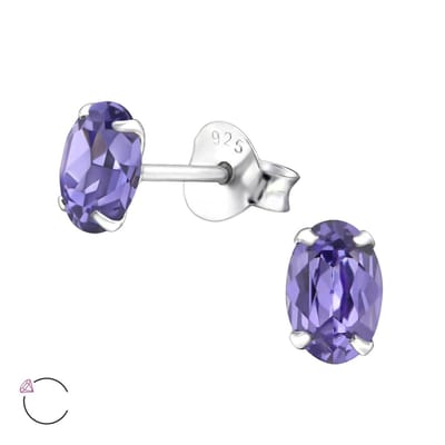 WeLoveSilver - oorknopjes - zilveren oorstekers - Swarovski kristallen - ovaal