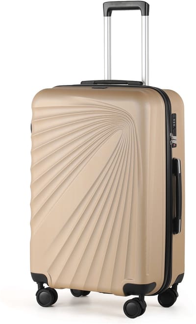 TAN.TOMI 41L ABS Handbagage Koffer – Lichtgewicht, Sterk en Met Cijferslot -Champagne