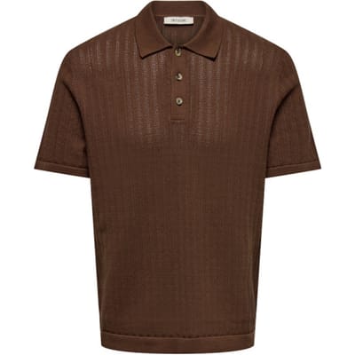 Only & Sons Poloshirt Onsmoon Reg 12 Ss Polo Knit Noos 22032760 Cappuccino Mannen Maat - XL