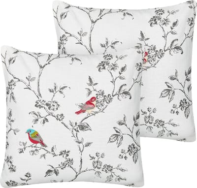 DILLENIA - Sierkussen set van 2 - Gebroken wit - 45 x 45 cm - Katoen