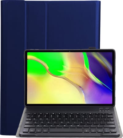 Hoes - Geschikt voor Samsung Galaxy Tab A 10.1 (2019) - Keyboard Book Cover - Toetsenbord Case - Hoesje - Donkerblauw
