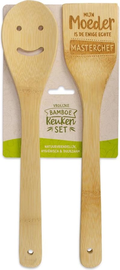 Bamboe Slabestek Met Tekst - Mijn Moeder Is De Enige Echte Masterchef - Hout - Bruin