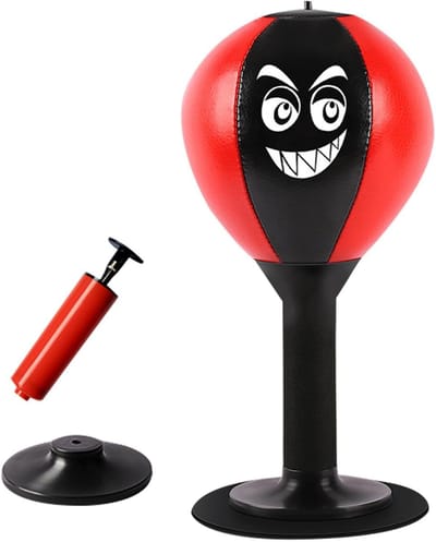 Desktop Bokszak - Stressbal - Emoties Loslaten - Zuignap Bevestiging - 20.5 cm Breed - A