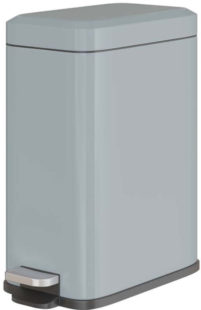 5 liter afvalemmer met antislipbasis, pedaalbediening en uitneembare binnenemmer Modern minimalistisch ontwerp Duurzaam metalen frame Geschikt voor huis, kantoor, badkamer 29,2x14x32 cm Grijs