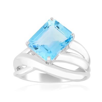 Cavill - Zilveren Ring met 3,477 Ct Marambaia Topaas - 925 Sterling Zilver Gerhodineerd - Achthoek Trapgeslepen - Modern Elegant Design