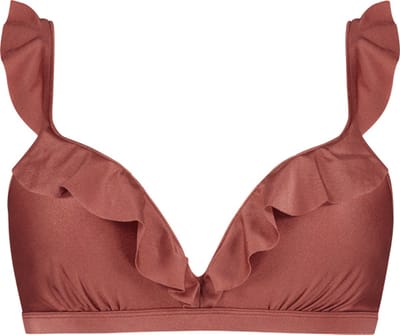 Beachlife Chocolate Shine ruffle bikinitop