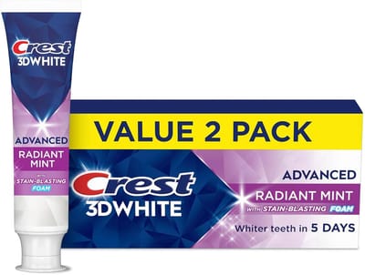 Crest 3D White Toothpaste - Advanced Luminous Mint - Teeth Whitening - Tandenpoetsen - Tandpasta- 2x