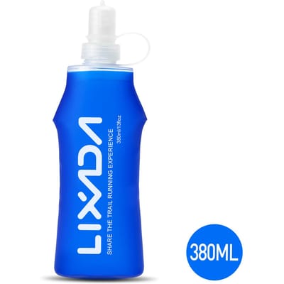 Lixada zachte fles opvouwbare BPA-vrije hydratatiewaterfles voor buiten hardlopen wandelen fietsen 380ml