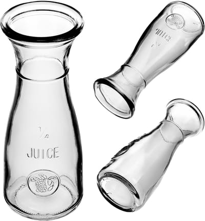 KADAX Glazen karaf zonder deksel, universele waterkaraf, waterkan, glazen kan, drankkaraf, kan voor alle soorten sappen, wijnkaraf (250 ml, 1 stuk)