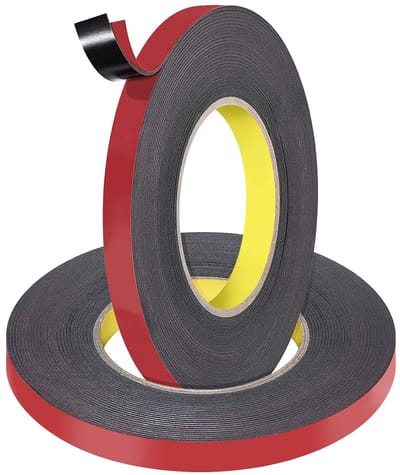 2 rollen dubbelzijdig plakband extra sterk waterbestendig 10m × 10mm schuimtape Multifunctioneel montagetape voor wand, LED-strips, auto, woon