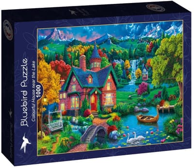Bluebird Puzzle legpuzzel kleurrijk huis aan het meer - 1000 stukjes.