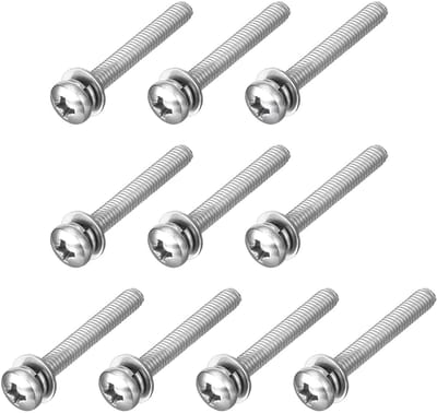 M4 x 30 mm 304 roestvrij staal Phillips Pan Head machineschroeven bouten gecombineerd met veerring en sluitringen 10 stuks