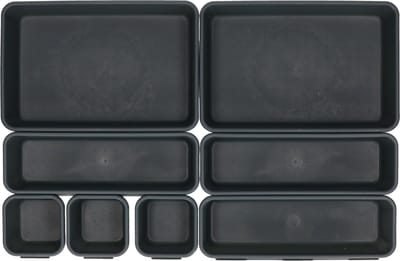 Storage Solutions Lade organizer - 8-delig - donkergrijs - kunststof - modulair - ladeverdeler