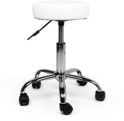 Tabouret Wit - Laag, Zonder voetring