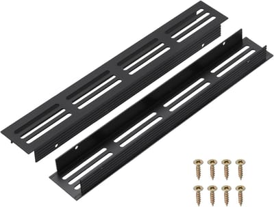 Ventilatierooster Set - Louvered Roosters - Meubelventilatie - Aluminium Legering - 225 x 30 mm - Zwart