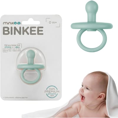 Sucette apaisante dynamique en silicone Verte 1 pièce. MinikOiOi 0 m+