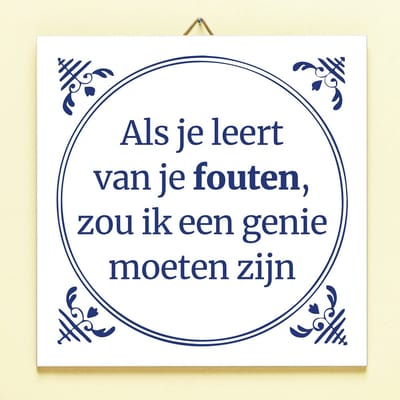 Tegeltje Als je leert van je fouten zou ik van Ditverzinjeniet