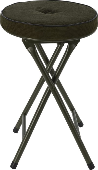 Home & Styling Bijzet krukje/stoel - Opvouwbaar - Donkergroen - Ribcord - D33 x H49 cm