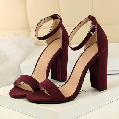 Zomer Grote Maten 34 -43 Vrouw 9 .5cm Dikke Hoge Hakken Sandalen Dames Blok Blauwe Hakken Pumps Dame Chunky Bourgondië Gele Schoenen 35