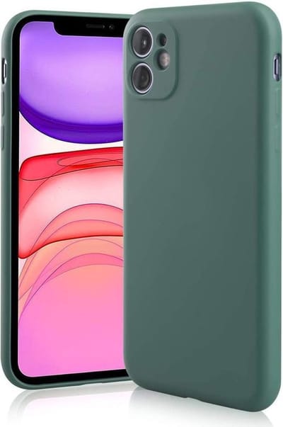 ShieldCase Siliconen hoesje met camera bescherming geschikt voor Apple iPhone 11 - donkergroen - Flexibele en Schokbestendige Case - Krasbestendige Silicone Cover - Luxe Silicone Accessoire - Zacht en Stijlvol Telefoonhoesje
