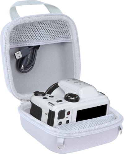 Duurzame Hard Case voor Digitale Camera's - Bescherming voor KODAK PIXPRO AZ401, AZ255, AZ528, AZ405 en AZ425, Wit, Sleeve