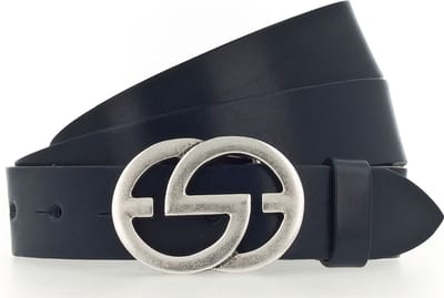 Vanzetti Leren Riem Full Leather Buckel Belt W100 Navy Donkerblauw
