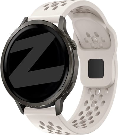 Bandz Siliconen 'Air' bandje geschikt voor Garmin Vivoactive 6 / 5 / 3 / Vivomove / 3 / HR / Style / Luxe / Sport / Trend / Forerunner 645 / 570 / 245 / 170 / 165 / 70 / 55 / Venu / SQ / SQ2 / 2 Plus / Approach S12 / S40 / S42 / S44 - Sterrenlicht