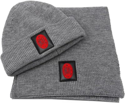 Sjaal en muts set - Accessoires set - Warmte en stijl - Met borduring - One size - Grijs