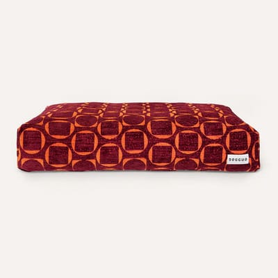 DOGGUO® Orthopedisch Hondenkussen - M 85x55 cm - Hondenmatras - Honden Kussen voor Hond - Zachte Hondenbed - Wasbare Hoes - Memory Foam Hondenmand - Dog Bed - Coussin Chien - Bordeaux Oranje