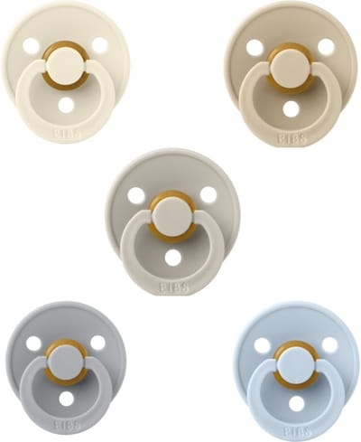 Bibs fopspenen 18+ maand set 5 stuks Ivory,Vanilla,Sand,Cloud en Baby Blue maat 3