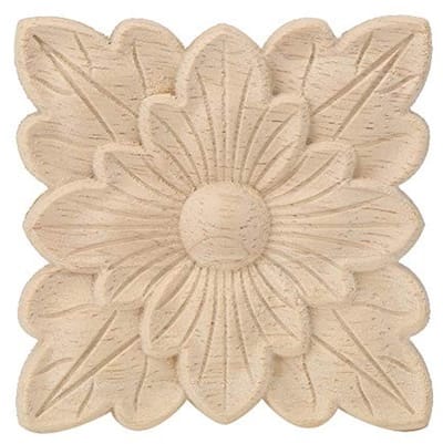 Dailygoods- Hout Gesneden Applique - Decoratie Meubel - Decoratie Muur - Decoratie Tuin - Decoratieve Schaal - Bloem Patroon