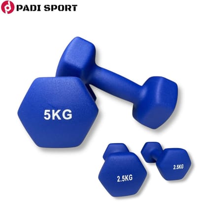Padisport Dumbells Blauw 2.5 En 5 Kg - 5kg Dumbells - Dumbells 5kg - Gewichten Set Halters - Gewichten Set - Gewichten Set Dumbbell - Dumbells Set - Dumbbells - Halters - Dumbell - Fitness Gewichten - Gewichten - Dumbellset - Gewichtjes Set