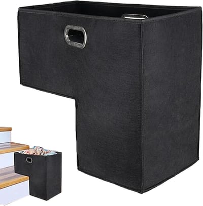 Trapmand Opberger - Vilt mand - Ruimte Organiseren - Opvouwbaar Ontwerp - 23 cm - Zwart