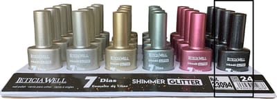 Leticia Well - Dekkende Shimmer Glitter Nagellak - Zwart met glitters - 1 flesje met 13 ml inhoud - Nummer 26